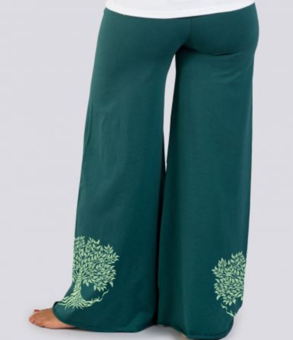 Teal Green Flowy Yoga Pants